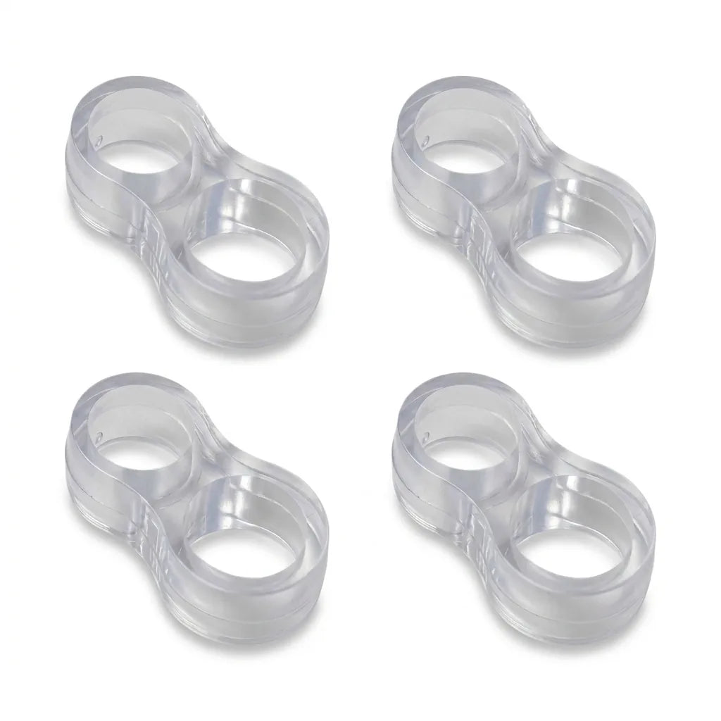 4er Set transparente Türklinkenpuffer aus flexiblem Kunststoff